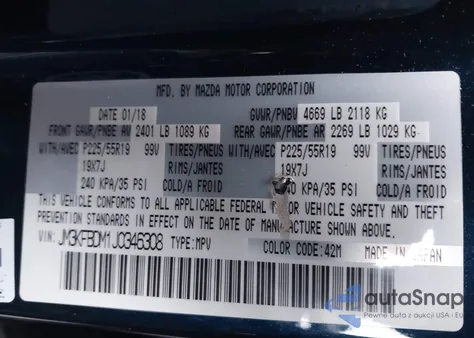 2018 Mazda Cx-5 Grand Touring from USA, damaged, VIN JM3KFBDM1J0346308